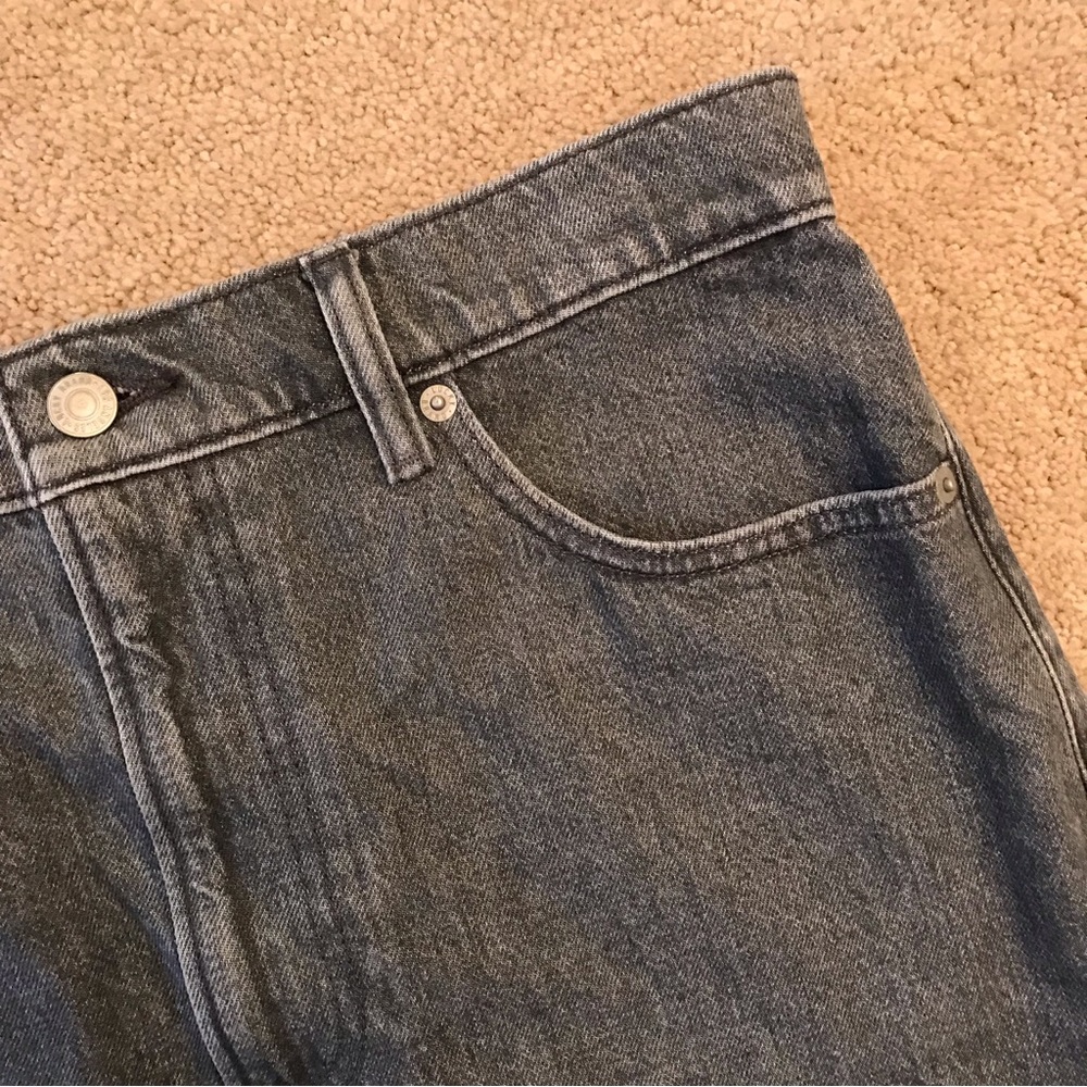 Lucky Brand High Rise Denim Mini Skirt Womens Size 10 30 Grey Raw Frayed Hem - Picture 7 of 11